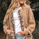  Renaona Print accent Plush Jacket