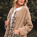  Renaona Print accent Plush Jacket