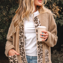  Renaona Print accent Plush Jacket