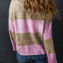  Renata Stripe Crew Neck Wide Sleeve Colorblock Sweater