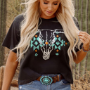 Carbon Grey XL Reya aztec Graphic T Shirt