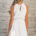  Reyna Lace Sleeveless Knot Back Mini Dress