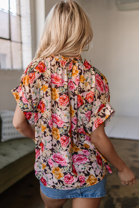 Rhea Floral  Crew Neck Blouse