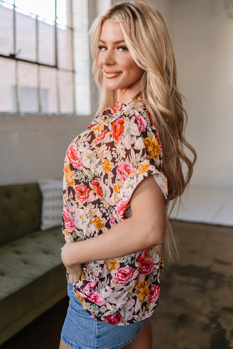 Rhea Floral  Crew Neck Blouse