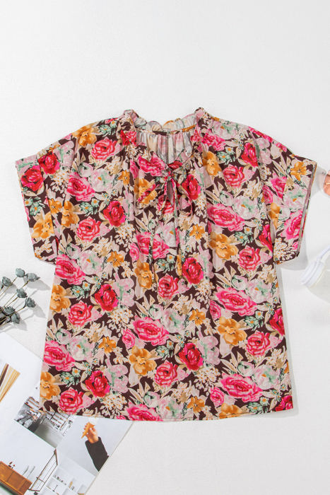 Rhea Floral  Crew Neck Blouse