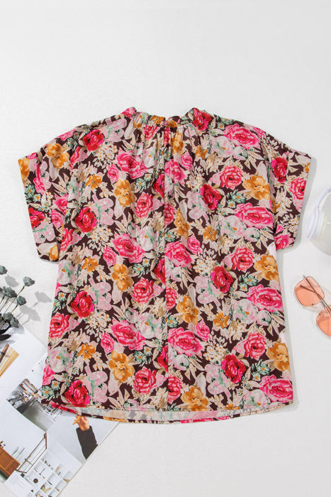 Rhea Floral  Crew Neck Blouse