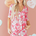  Rhea Heart Print Shirt