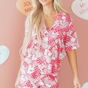  Rhea Heart Print Shirt