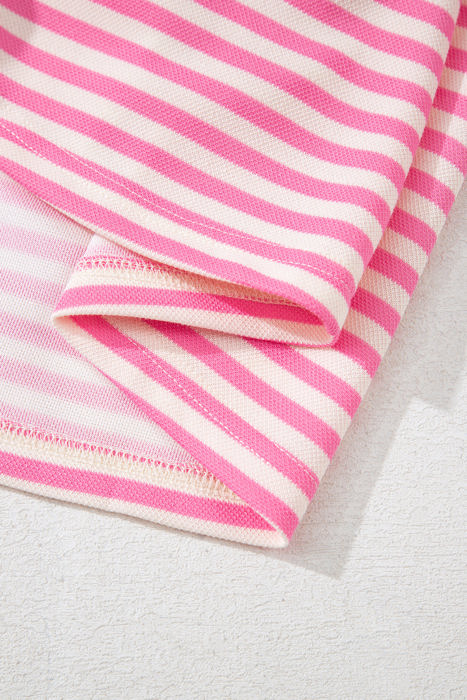 Riley Stripe Bowknot Cutout Back Loose Top