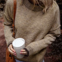  River Contrast Trim Mock Neck Sweater