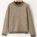  River Contrast Trim Mock Neck Sweater