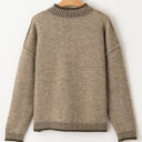  River Contrast Trim Mock Neck Sweater