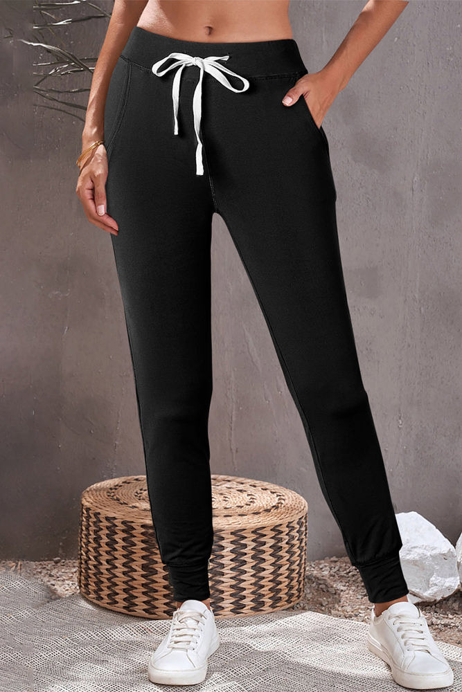 River Drawstring Waist Pocketed Leggings