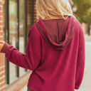  River Waffle Hooded Long Sleeve Top