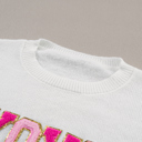  Robin Glitter Print Casual Sweater