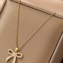  Romy Rhinestone Bowknot Pendant Necklace