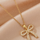  Romy Rhinestone Bowknot Pendant Necklace