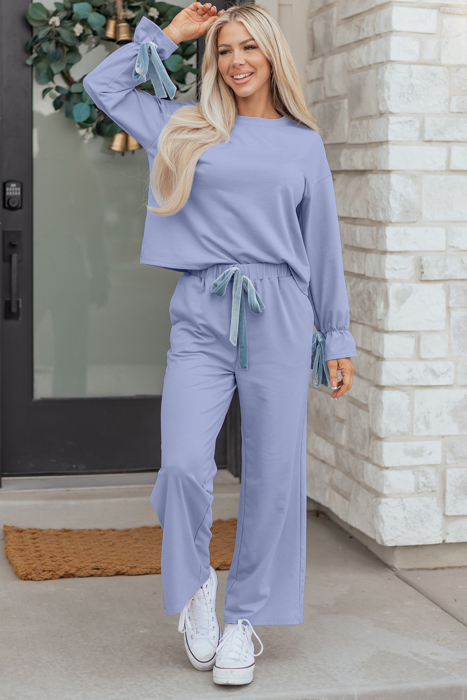Rory Beau Flounce Long Sleeve Lounge Set