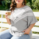  Rory Plus Size Lace Insert Waffle Ruffle Top