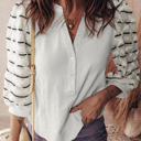 White Large Rosa Patchwork Rib Knit Top