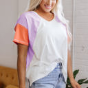  Rosalee V Neck Exposed Seam High Low Top