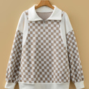  Rosalia Ribbed Patchwork Loose Sweatshirt