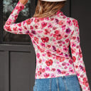  Rosalie Floral Long Sleeve Slim Fit Mesh Top
