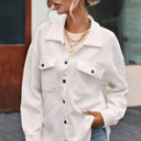  Rosalie Textured Flap Pocket Buttoned Shacket