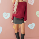  Rosalina Backless Drop Shoulder Sweater