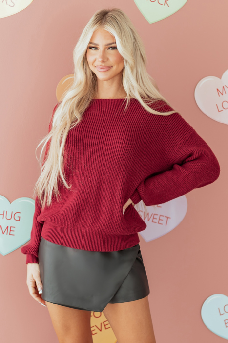 Rosalina Backless Drop Shoulder Sweater