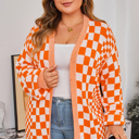 Orange 2X Rosalyn Drop Shoulder Open PLUS Cardigan