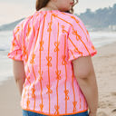 Sydney Plus Size Bowknot V Neck Blouse