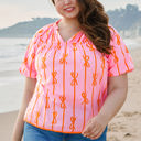  Sydney Plus Size Bowknot V Neck Blouse
