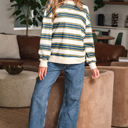  Rose Stripe Crew Neck Pullover Sweatshirt