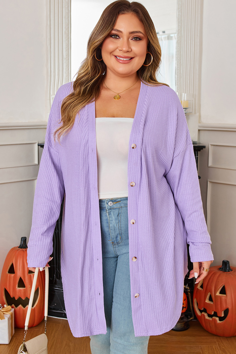 Rosie Waffle Knit Front PLUS Cardigan