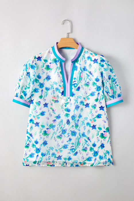Rowan Plus Size Floral Split Neck Blouse