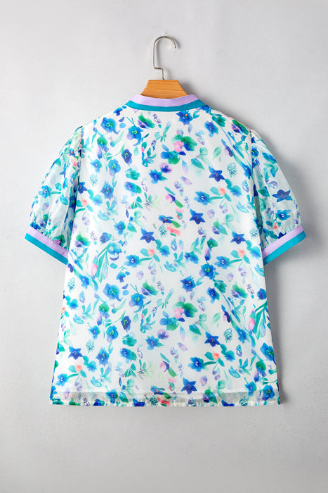 Rowan Plus Size Floral Split Neck Blouse