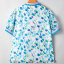  Rowan Plus Size Floral Split Neck Blouse