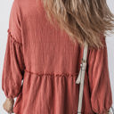  Rowan Textured Frilled Trim Puff Sleeve Blouse