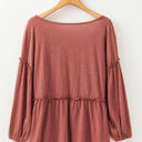  Rowan Textured Frilled Trim Puff Sleeve Blouse