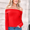 Fiery Red Medium Rowyn Sleeve Slim top Long Sleeve Top