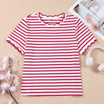 Royalty Scalloped Trim T Shirt