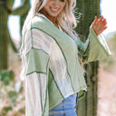  Ruby Crochet Detail Exposed Seam High Low Loose Top