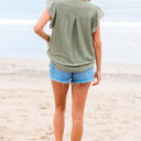  Ruthie Flutter Sleeve Lace V Neck Top