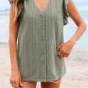  Ruthie Flutter Sleeve Lace V Neck Top