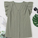  Ruthie Flutter Sleeve Lace V Neck Top