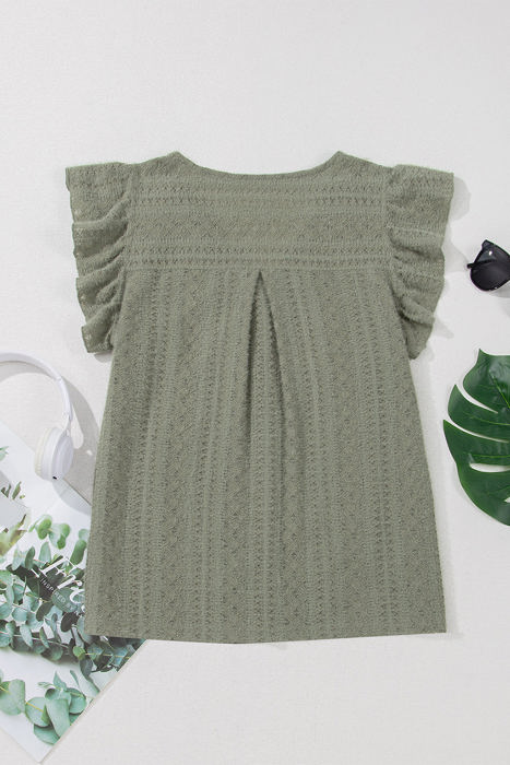 Ruthie Flutter Sleeve Lace V Neck Top