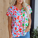  Ruthie Print Short Sleeve Blouse