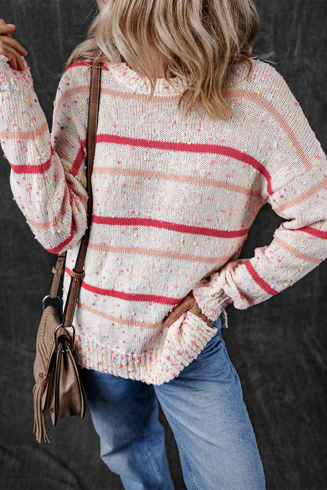 Ruthie Striped Confetti Knit Sweater