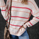 Pink Small Ruthie Striped Confetti Knit Sweater